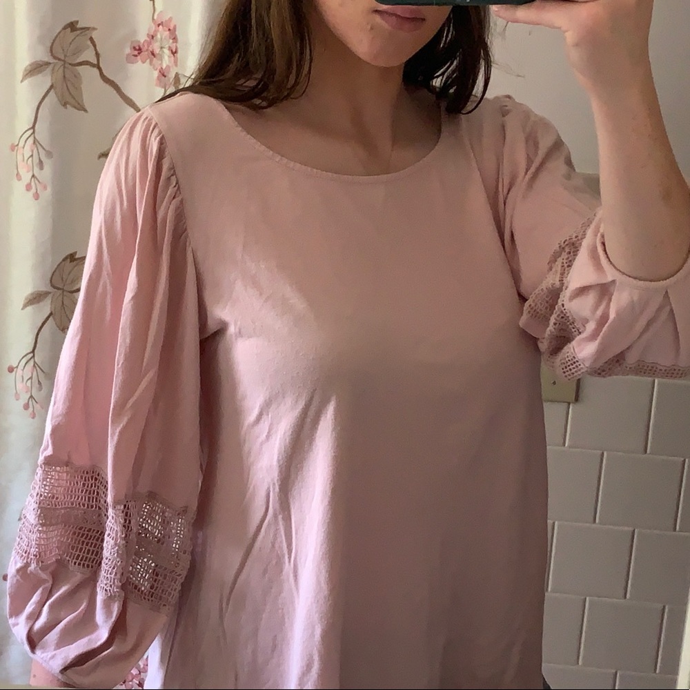 Pink a.n.a Long Sleeve Blouse